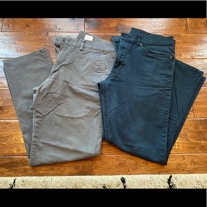 2 pairs of Haggar H26 33x30 pants. Navy and Gray.